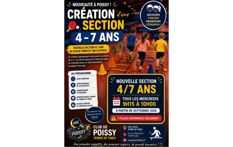 Nouveauté à Poissy, une section pour les  4/7 ans