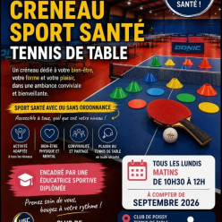 Création d'un créneau Sport Santé les lundis matin de 10h30 à 12h